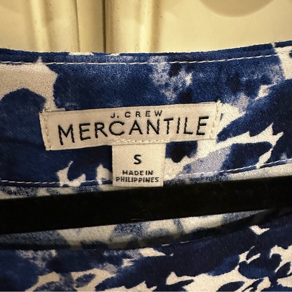 J.Crew Mercantile Women’s Blue Floral Long Sleeve Classic Office Shift Dress S - Picture 3 of 9